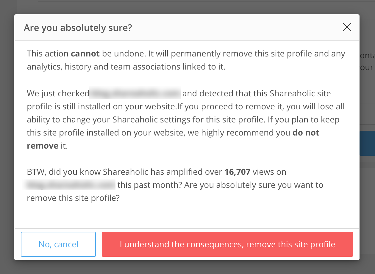 How To Delete a Site Profile From Your Account – Shareaholic Helpdesk